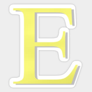 The Letter E in Shadowed Gold Sticker